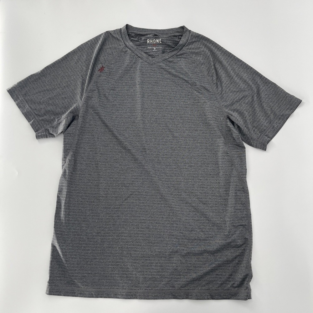 Rhone T Shirt Mens Medium Grey Reign Short Sleeve Performance Gym Workout Active